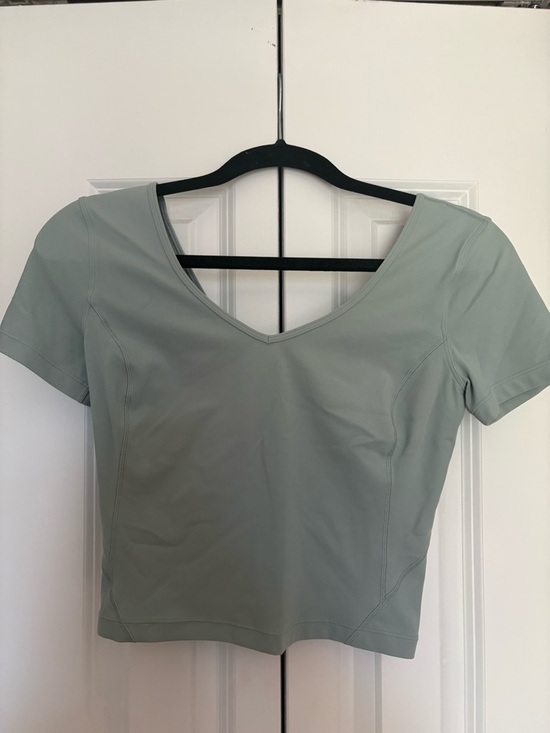 lululemon athletica Tops - lululemon athletica Sage Green V-Neck Short Sleeve Top